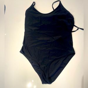 SHEIN lace up, full coverage swimsuit